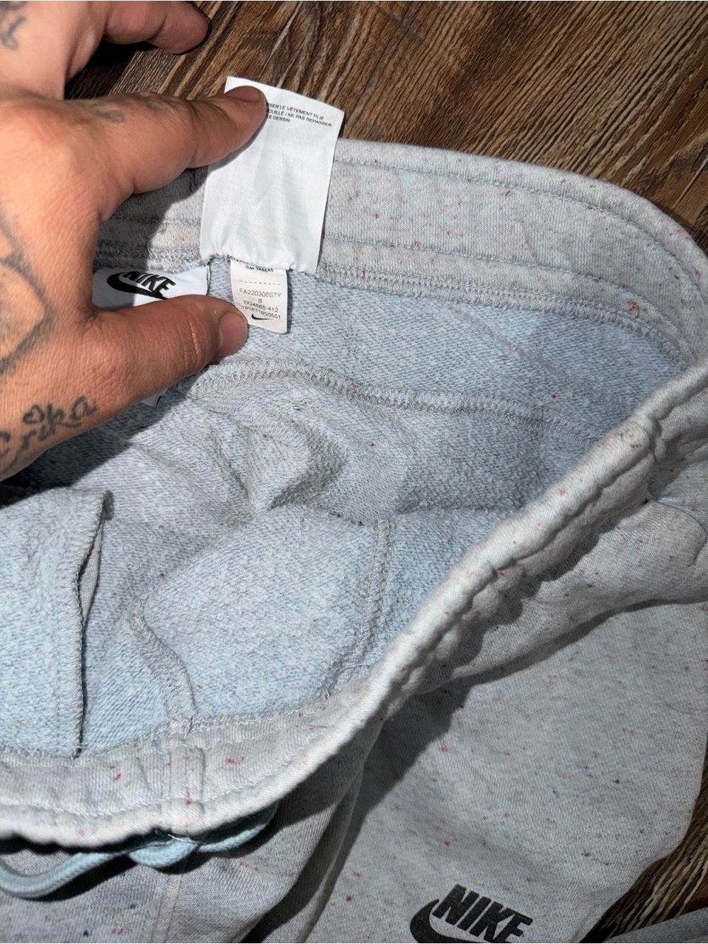 Nike Club Fleece Jogger Sweatpants Unisex Small DQ4665-412 Limestone Speckled - Picture 6 of 6
